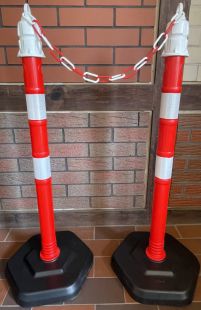 Słupek wygrodzeniowy U-12b | PCV, elastyczny, odblaskowy, czerwony